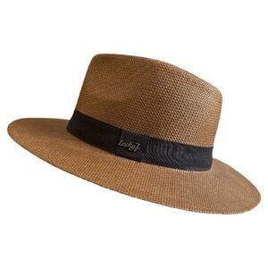 Lucky 7  Brown Paper Straw Fedora Hat